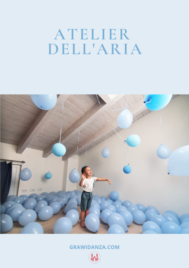 Copertina della guida in PDF Atelier dell'Aria per laboratori creativi per bambini a casa
