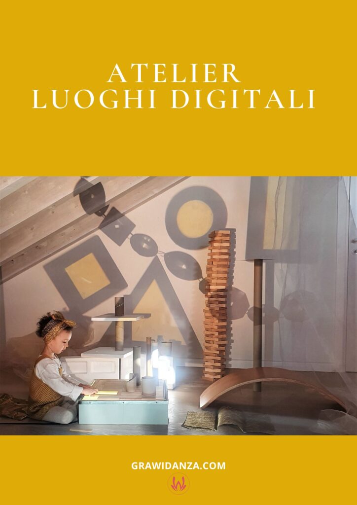 Copertina della guida in PDF Atelier Luoghi Digitali per laboratori creativi per bambini a casa