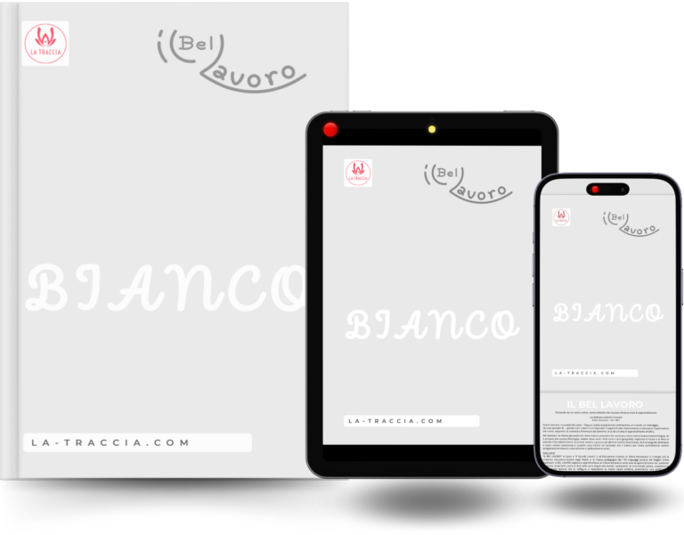 Mockup del percorso mensile Il Bel Lavoro volume colore bianco ispirato al Grande Lavoro di Maria Montessori